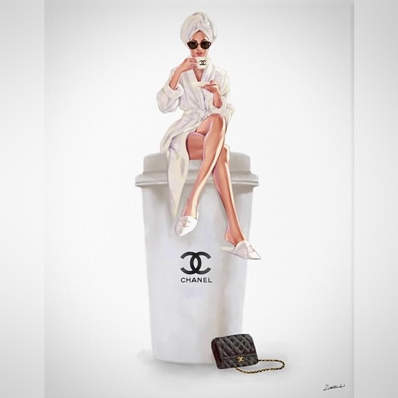Café Au Lait & Chanel fashion & glam wall, art picture office home decor-~ - Picture 5 of 13